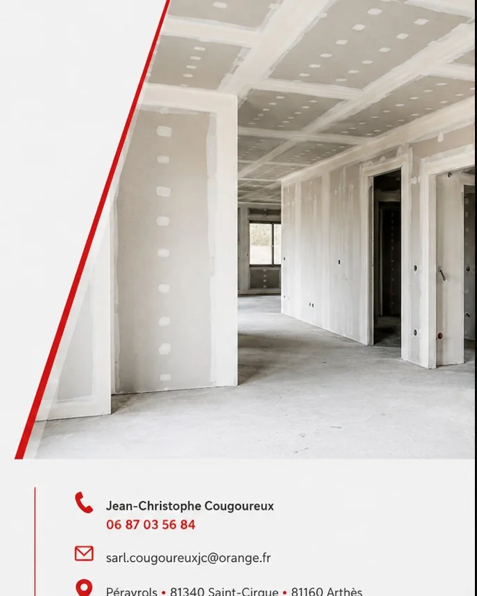 Chantier intérieur en phase de préparation des finitions